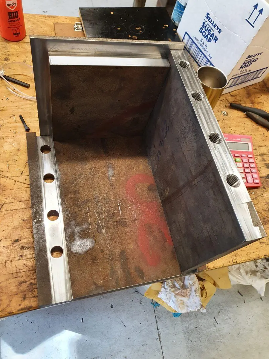 A finished welded and machined steel assembly